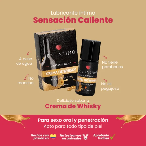 Lubricante sensación caliente crema de whisky - Imagen 2