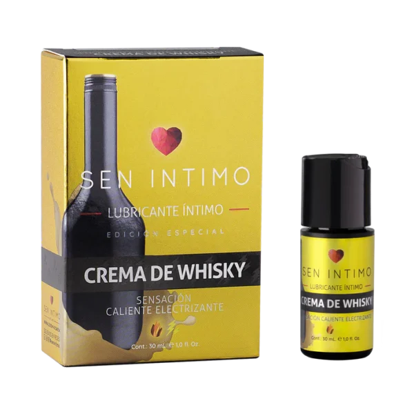 Lubricante sensación caliente y electrizante crema de whisky
