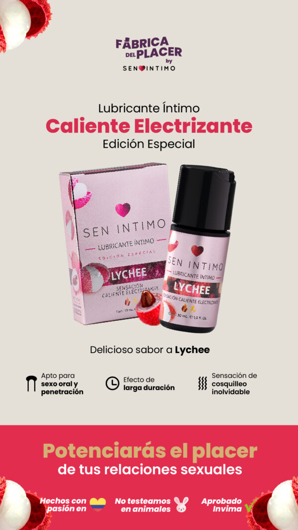 Lubricante sensación caliente y electrizante Lychee - Imagen 3