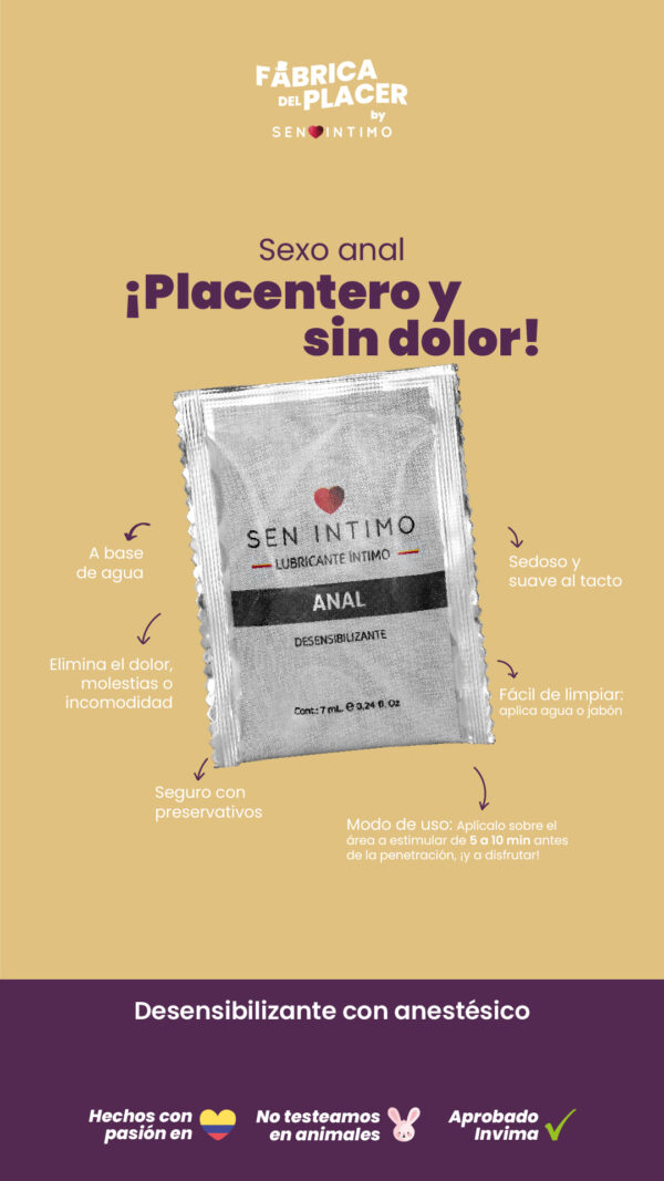 Lubricante anal sachet 7ml - Imagen 2